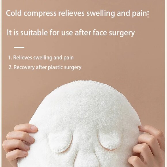 👻 New 👻 Beauty Salon Plush Hot and Cold Compress Face Towel Mask - Picture 5 of 13